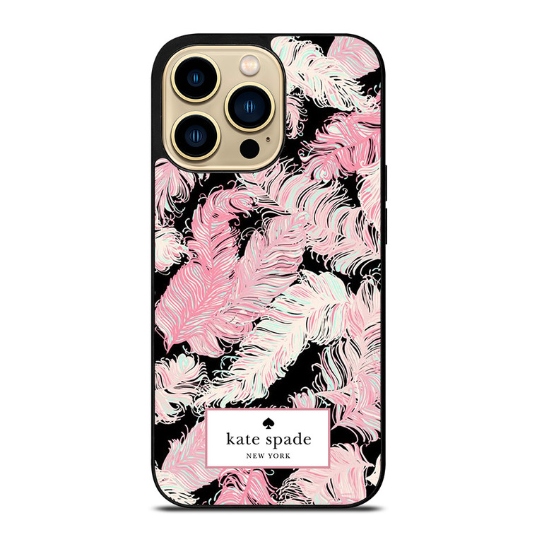 KATE SPADE NEW YORK LOGO PINK FEATHERS iPhone 14 Pro Max Case Cover