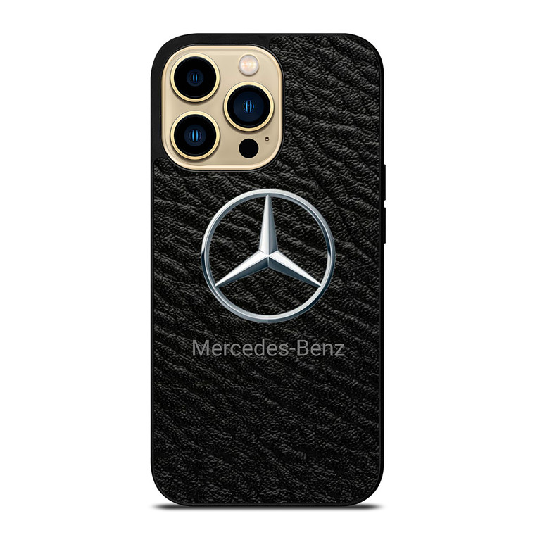 MERCEDES BENZ LOGO ON LEATHER iPhone 14 Pro Max Case Cover