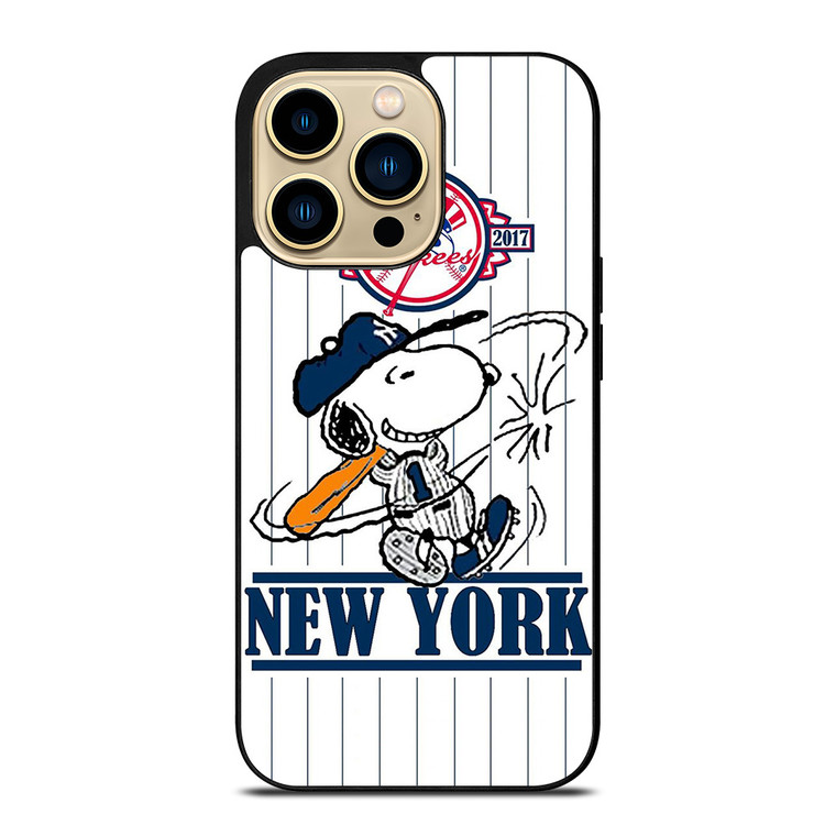 NEW YORK YANKEES LOGO BASEBALL SNOOPY THE PEANUTS iPhone 14 Pro Max Case Cover