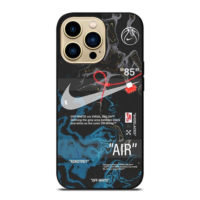 NIKE AIR JORDAN OFF WHITE BLACK MARBLE iPhone 14 Pro Max Case Cover