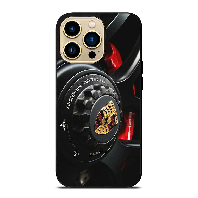 PORSCHE LOGO CAR ON RIM iPhone 14 Pro Max Case Cover