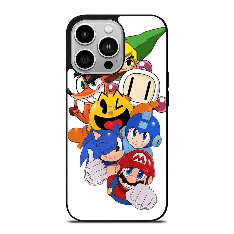 GAME CHARACTER MARIO BROSS SONIC PAC MAN iPhone 14 Pro Case Cover