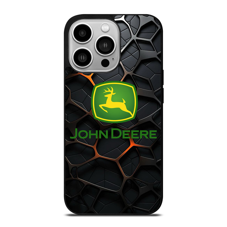 JOHN DEERE TRACTOR LOGO STEEL EMBLEM iPhone 14 Pro Case Cover