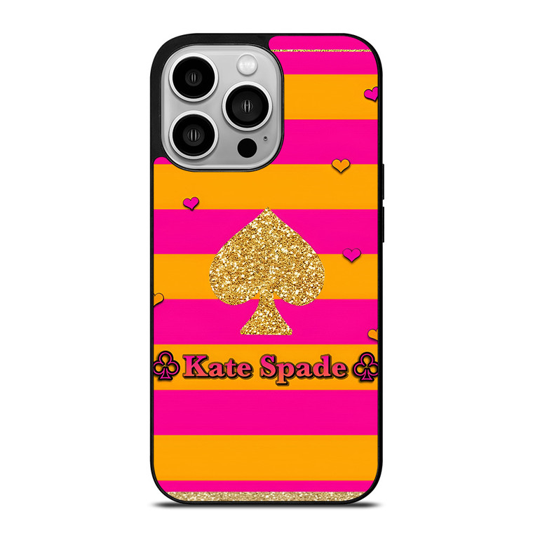 KATE SPADE NEW YORK YELLOW PINK STRIPES ICON iPhone 14 Pro Case Cover