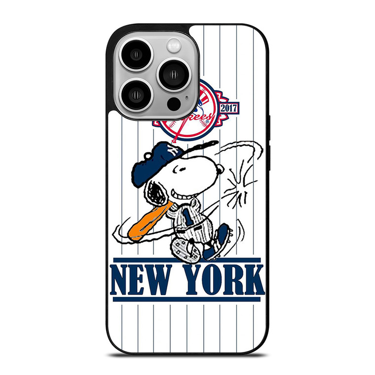 NEW YORK YANKEES LOGO BASEBALL SNOOPY THE PEANUTS iPhone 14 Pro Case Cover