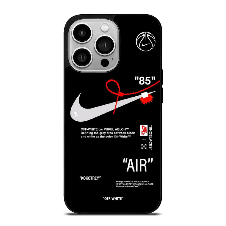 NIKE AIR JORDAN OFF WHITE BLACK KOKOTREY iPhone 14 Pro Case Cover
