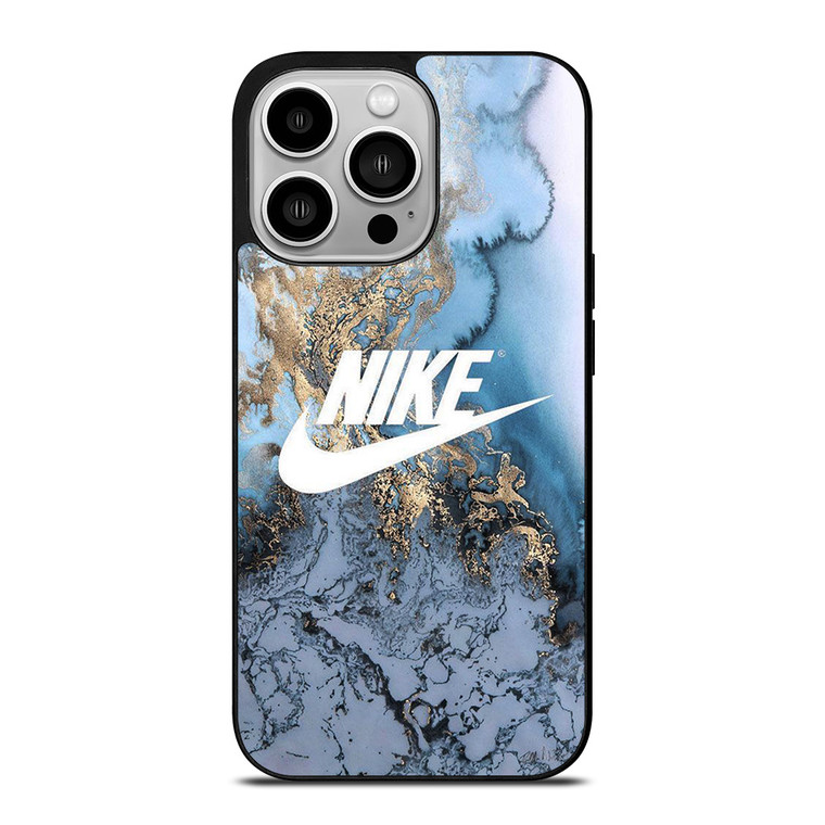 NIKE LOGO BLUE MARBLE iPhone 14 Pro Case Cover