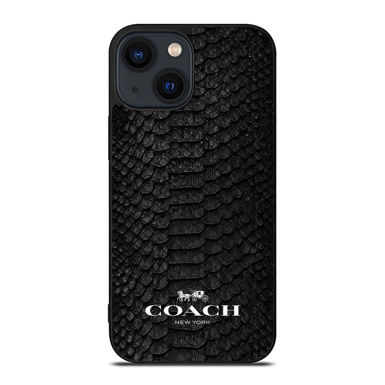 COACH NEW YORK LOGO BLACK SNAKE iPhone 14 Plus Case Cover