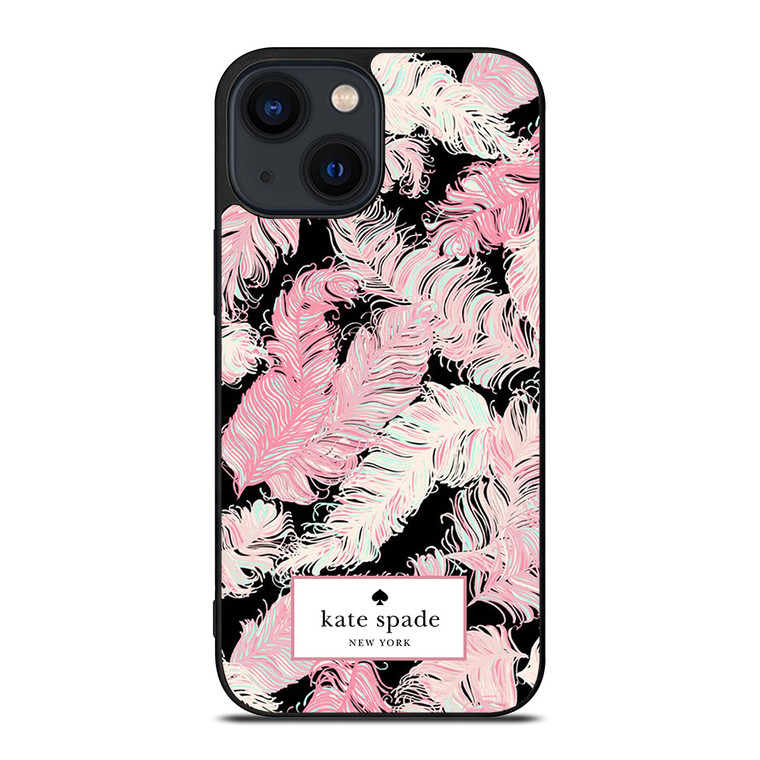 KATE SPADE NEW YORK LOGO PINK FEATHERS iPhone 14 Plus Case Cover