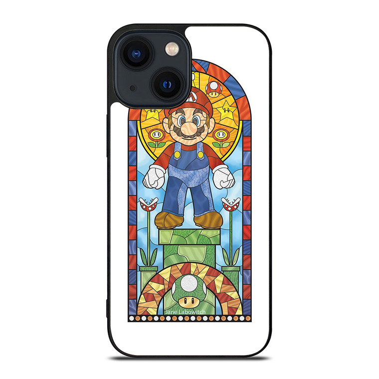 MARIO BROSS NINTENDO GLASS ART iPhone 14 Plus Case Cover