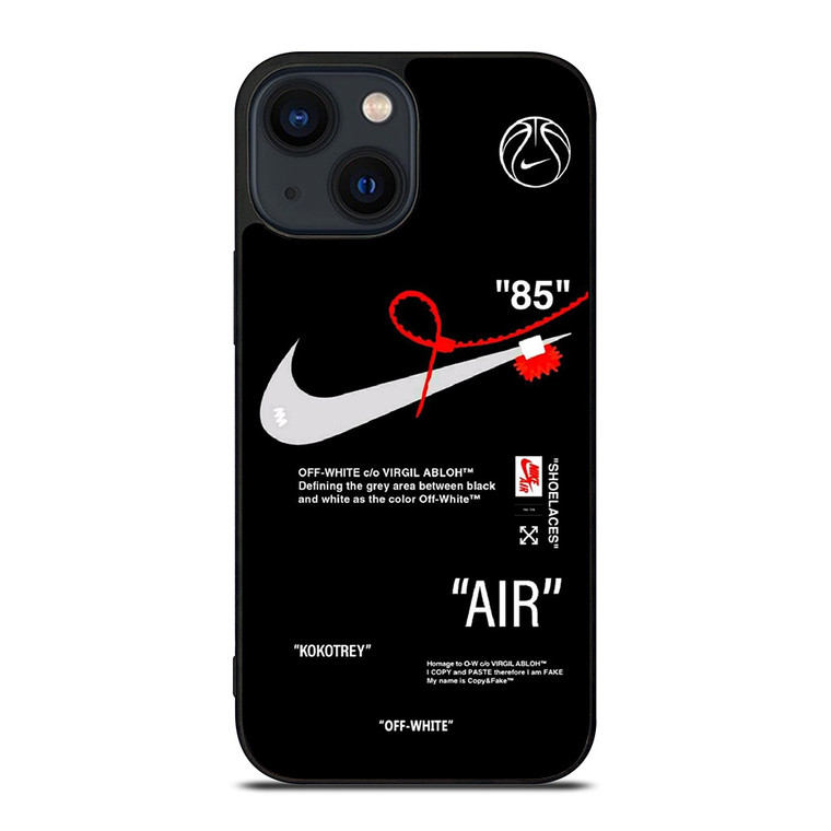 NIKE AIR JORDAN OFF WHITE BLACK KOKOTREY iPhone 14 Plus Case Cover