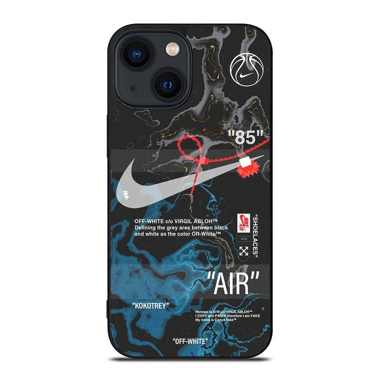 NIKE AIR JORDAN OFF WHITE BLACK MARBLE iPhone 14 Plus Case Cover