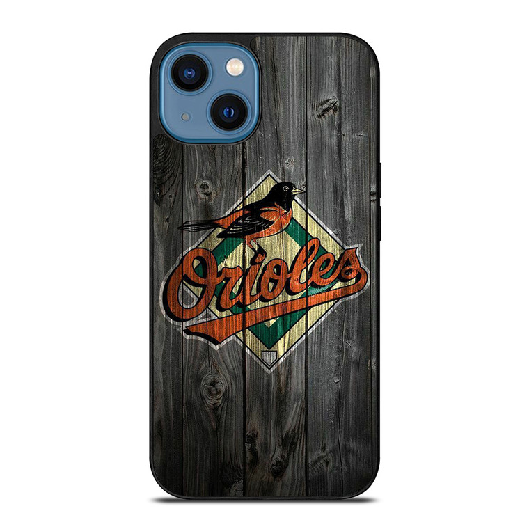 BALTIMORE ORIOLES LOGO BASEBALL TEAM WOODEN ICON iPhone 14 Case Cover