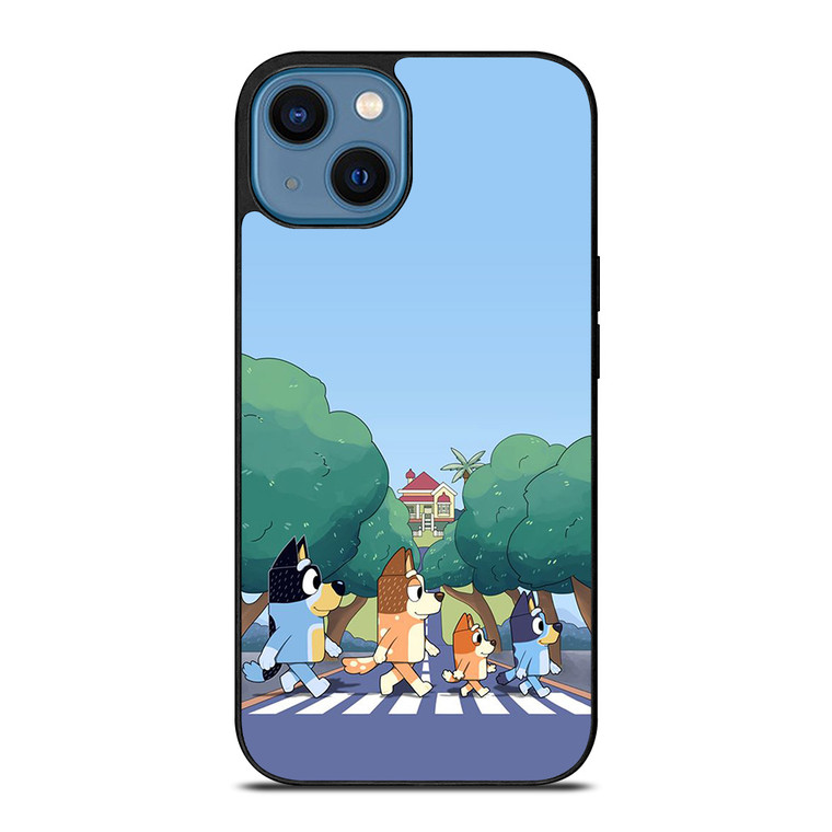 HEELERS FAMILY BLUEY CARTOON ABBEY ROAD iPhone 14 Case Cover