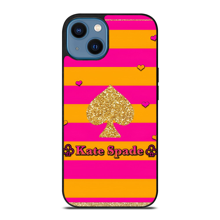 KATE SPADE NEW YORK YELLOW PINK STRIPES ICON iPhone 14 Case Cover