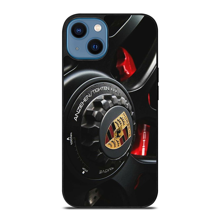 PORSCHE LOGO CAR ON RIM iPhone 14 Case Cover