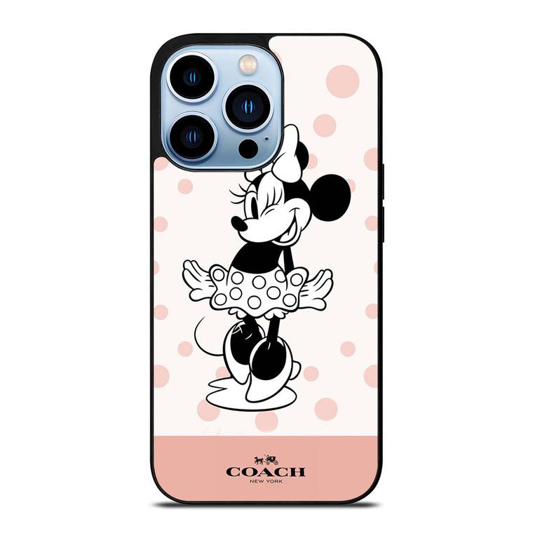 COACH NEW YORK PINK X MINNIE MOUSE DISNEY iPhone 13 Pro Max Case Cover