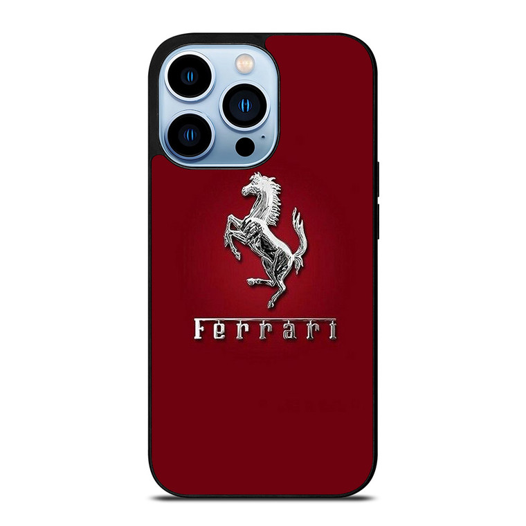 FERRARI LOGO SILVER EMBLEM iPhone 13 Pro Max Case Cover