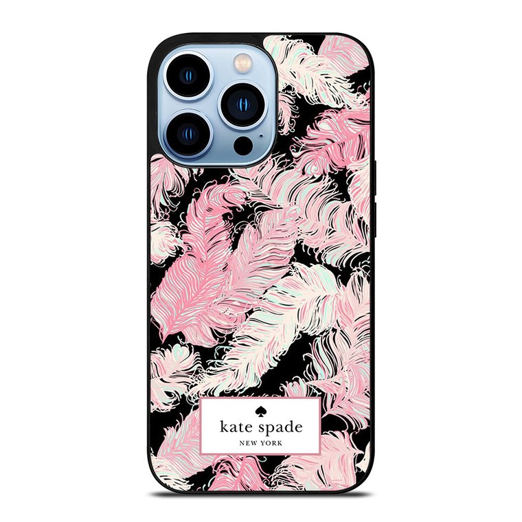 KATE SPADE NEW YORK LOGO PINK FEATHERS iPhone 13 Pro Max Case Cover