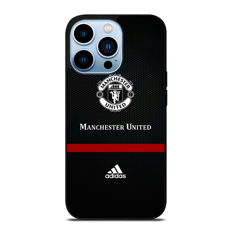 MANCHESTER UNITED FC LOGO FOOTBALL ADIDAS BLACK iPhone 13 Pro Max Case Cover