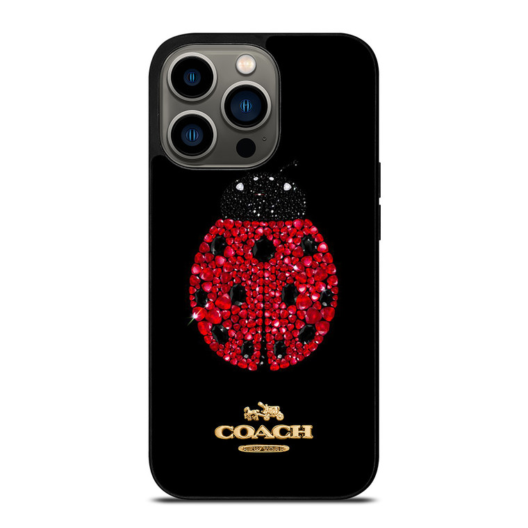 COACH NEW YORK LOGO DIAMOND LADYBUG iPhone 13 Pro Case Cover