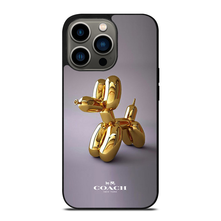 COACH NEW YORK LOGO GOLD DOG BALLOON iPhone 13 Pro Case Cover