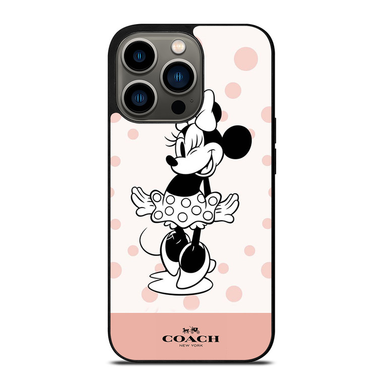 COACH NEW YORK PINK X MINNIE MOUSE DISNEY iPhone 13 Pro Case Cover