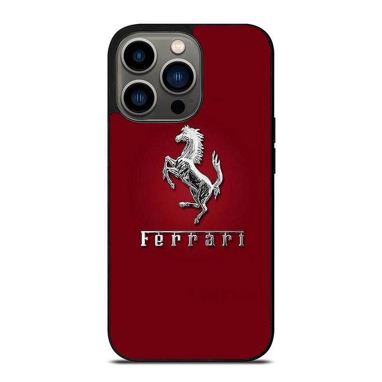 FERRARI LOGO SILVER EMBLEM iPhone 13 Pro Case Cover