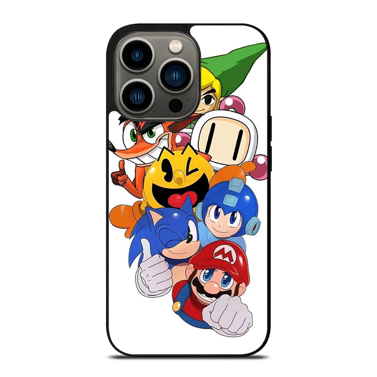 GAME CHARACTER MARIO BROSS SONIC PAC MAN iPhone 13 Pro Case Cover