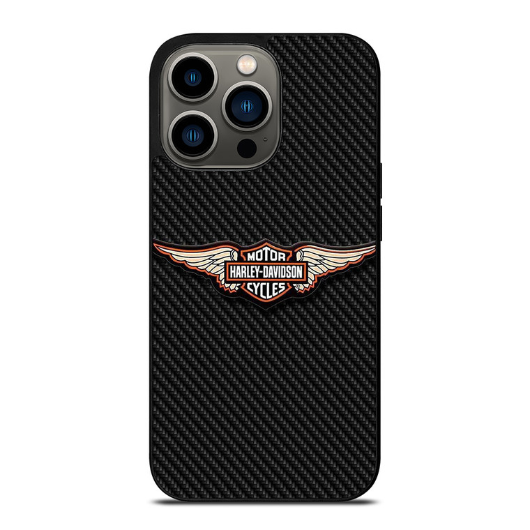 HARLEY DAVIDSON LOGO MOTORCYCLES COMPANY CARBON iPhone 13 Pro Case Cover