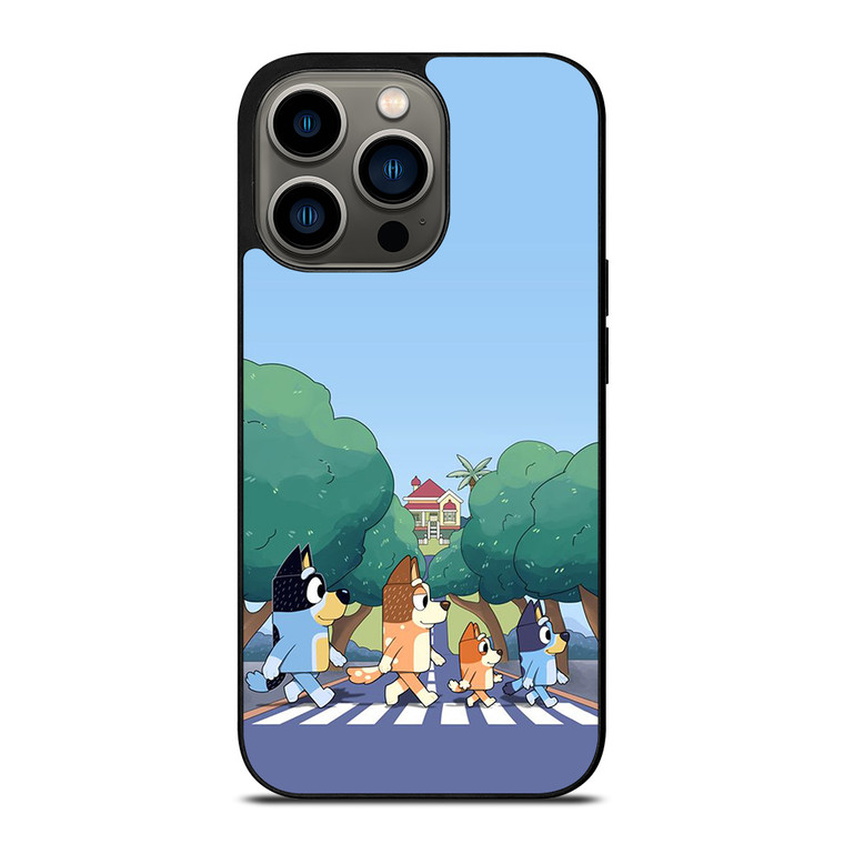 HEELERS FAMILY BLUEY CARTOON ABBEY ROAD iPhone 13 Pro Case Cover