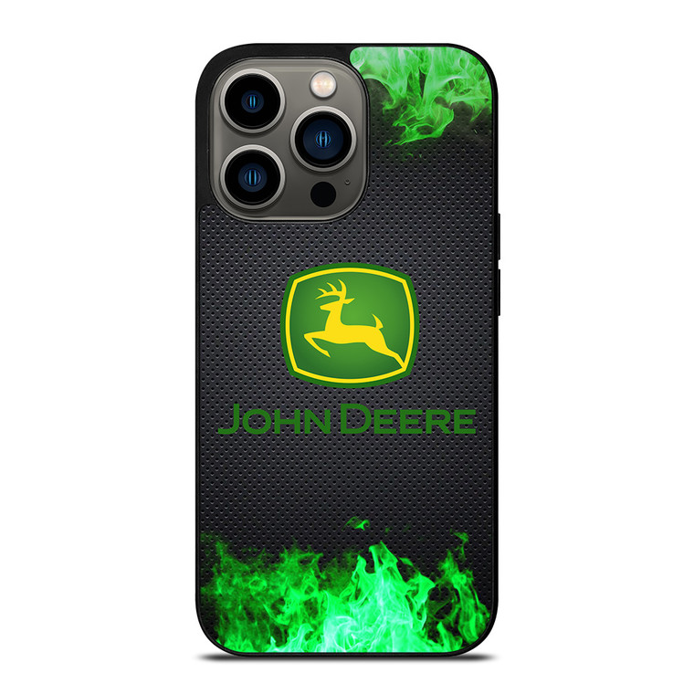 JOHN DEERE TRACTOR LOGO GREEN FIRE iPhone 13 Pro Case Cover