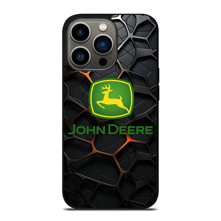 JOHN DEERE TRACTOR LOGO STEEL EMBLEM iPhone 13 Pro Case Cover