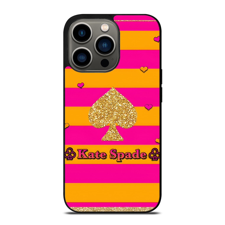 KATE SPADE NEW YORK YELLOW PINK STRIPES ICON iPhone 13 Pro Case Cover