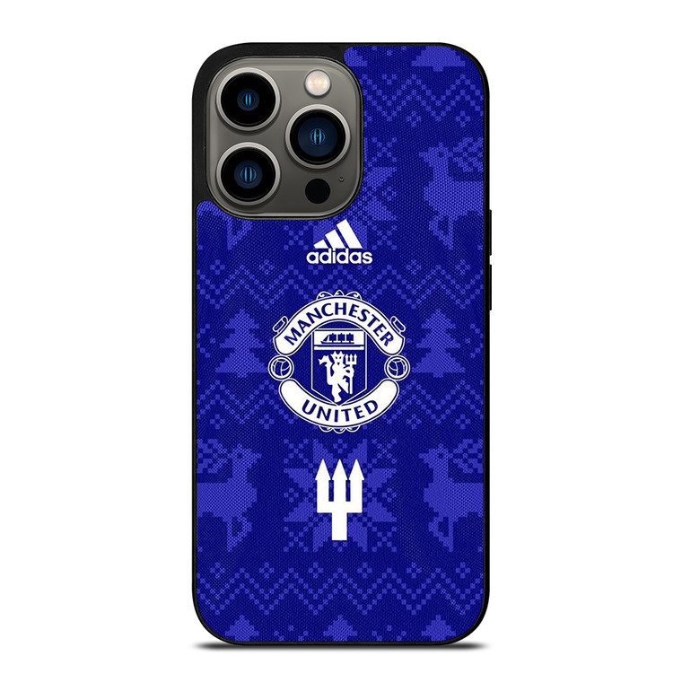 MANCHESTER UNITED FC LOGO FOOTBALL BLUE ICON iPhone 13 Pro Case Cover