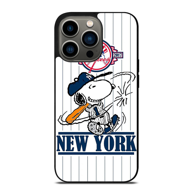 NEW YORK YANKEES LOGO BASEBALL SNOOPY THE PEANUTS iPhone 13 Pro Case Cover