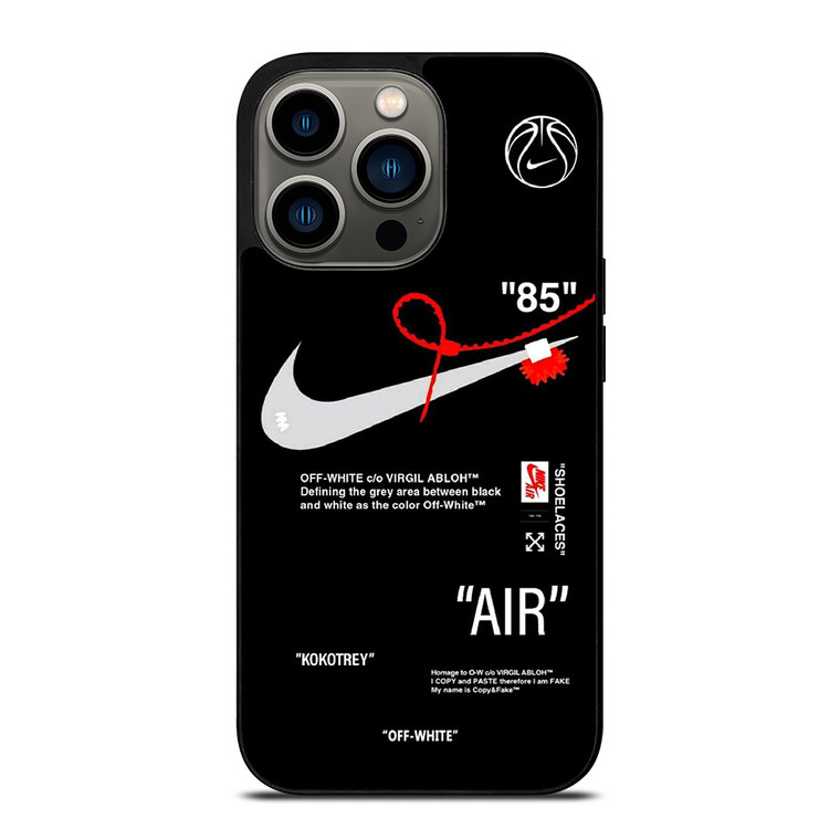 NIKE AIR JORDAN OFF WHITE BLACK KOKOTREY iPhone 13 Pro Case Cover