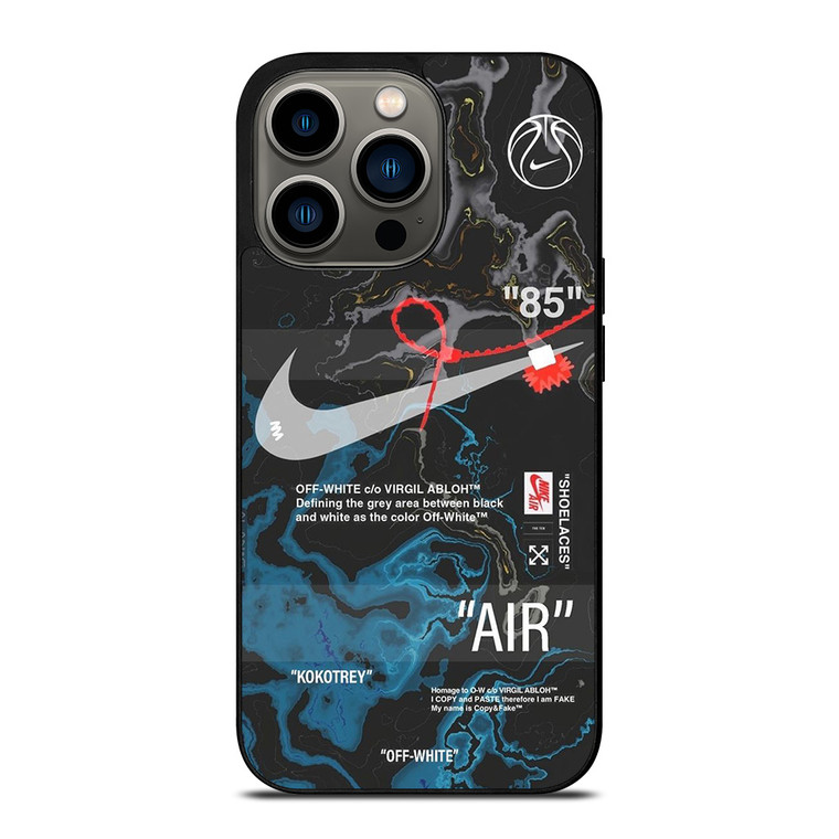 NIKE AIR JORDAN OFF WHITE BLACK MARBLE iPhone 13 Pro Case Cover