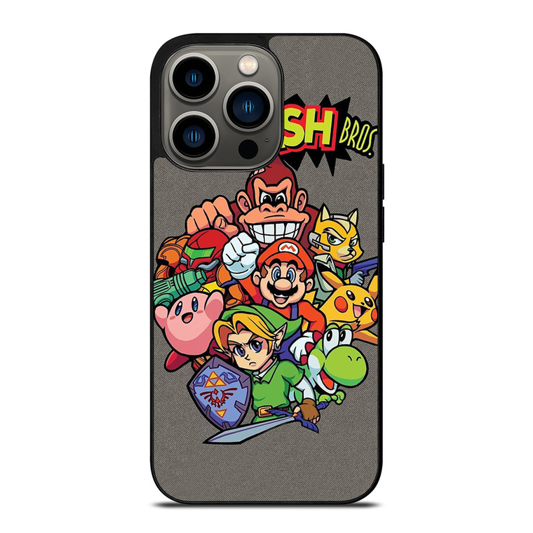 NINTENDO GAME CHARACTER SUPER SMASH BROSS AND FRIENDS iPhone 13 Pro Case Cover