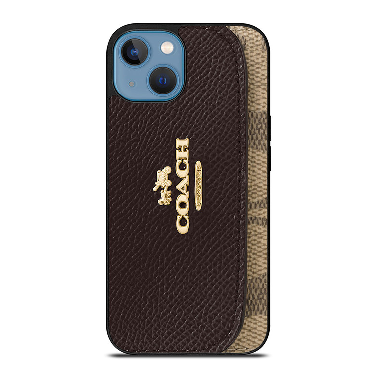 COACH NEW YORK LOGO BROWN WALLET iPhone 13 Case Cover