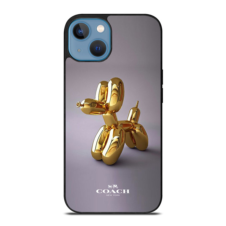 COACH NEW YORK LOGO GOLD DOG BALLOON iPhone 13 Case Cover