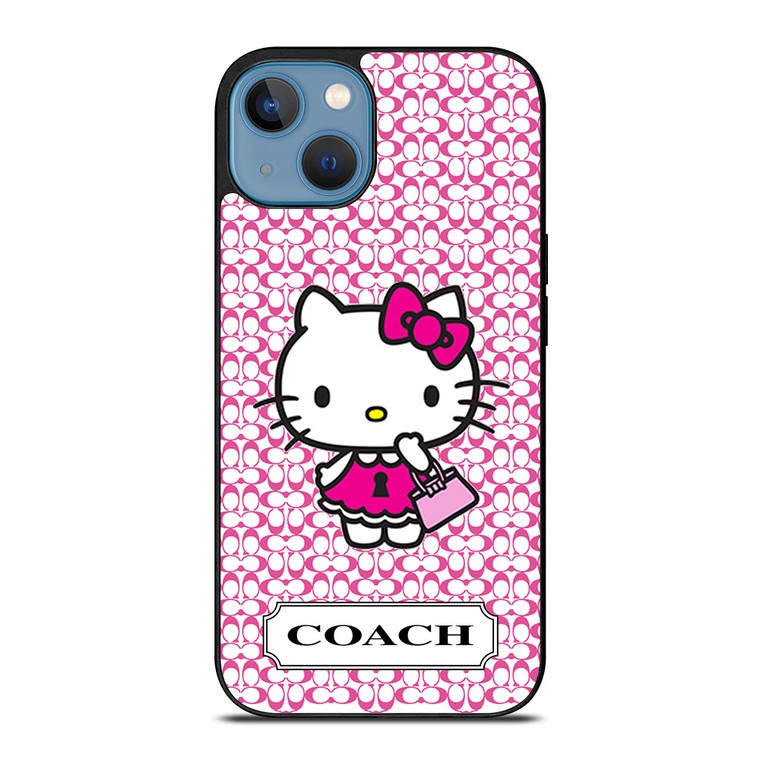 COACH NEW YORK LOGO PATTERN HELLO KITTY iPhone 13 Case Cover