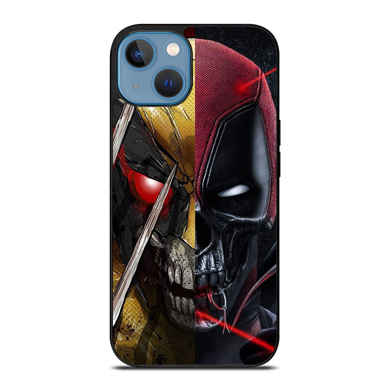DEADPOOL X WOLVERINE SKULL ICON iPhone 13 Case Cover
