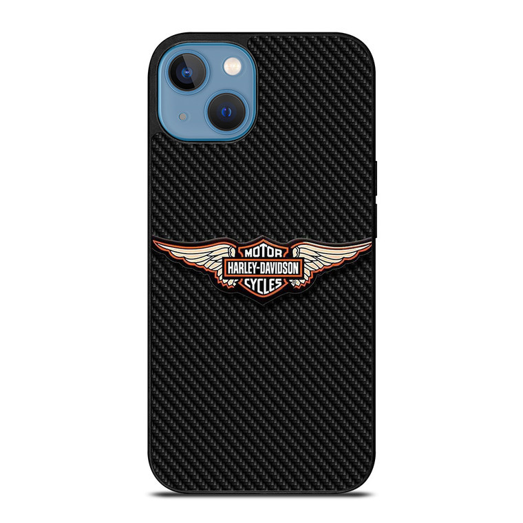 HARLEY DAVIDSON LOGO MOTORCYCLES COMPANY CARBON iPhone 13 Case Cover