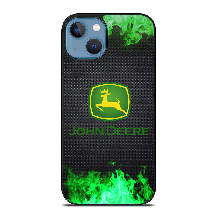 JOHN DEERE TRACTOR LOGO GREEN FIRE iPhone 13 Case Cover