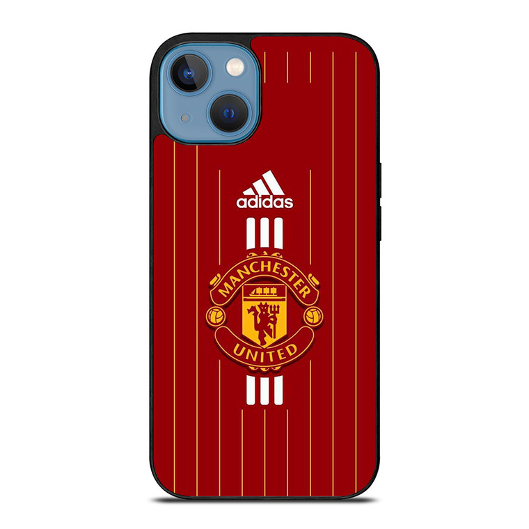 MANCHESTER UNITED FC LOGO FOOTBALL ADIDAS STRIPES iPhone 13 Case Cover