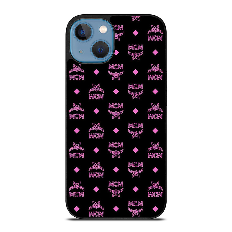 MCM WORLD LOGO BLACK PINK ICON iPhone 13 Case Cover