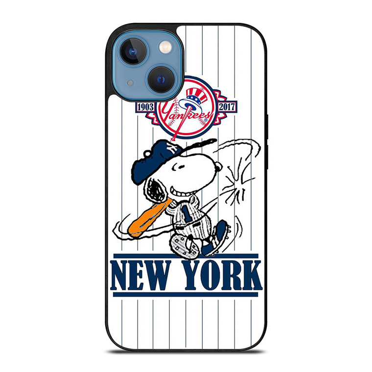 NEW YORK YANKEES LOGO BASEBALL SNOOPY THE PEANUTS iPhone 13 Case Cover