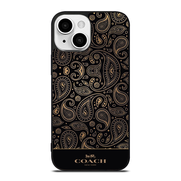 COACH NEW YORK LOGO BATIK BLACK PATTERN iPhone 13 Mini Case Cover