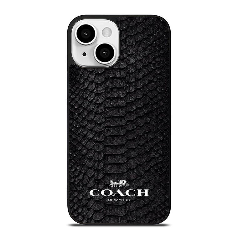 COACH NEW YORK LOGO BLACK SNAKE iPhone 13 Mini Case Cover